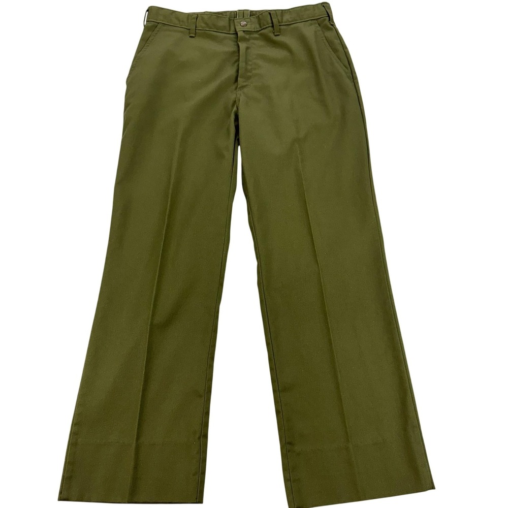 Vintage Boy Scouts Of America Uniform Pants Mens 34 Green Scout USA Chino 36x31
